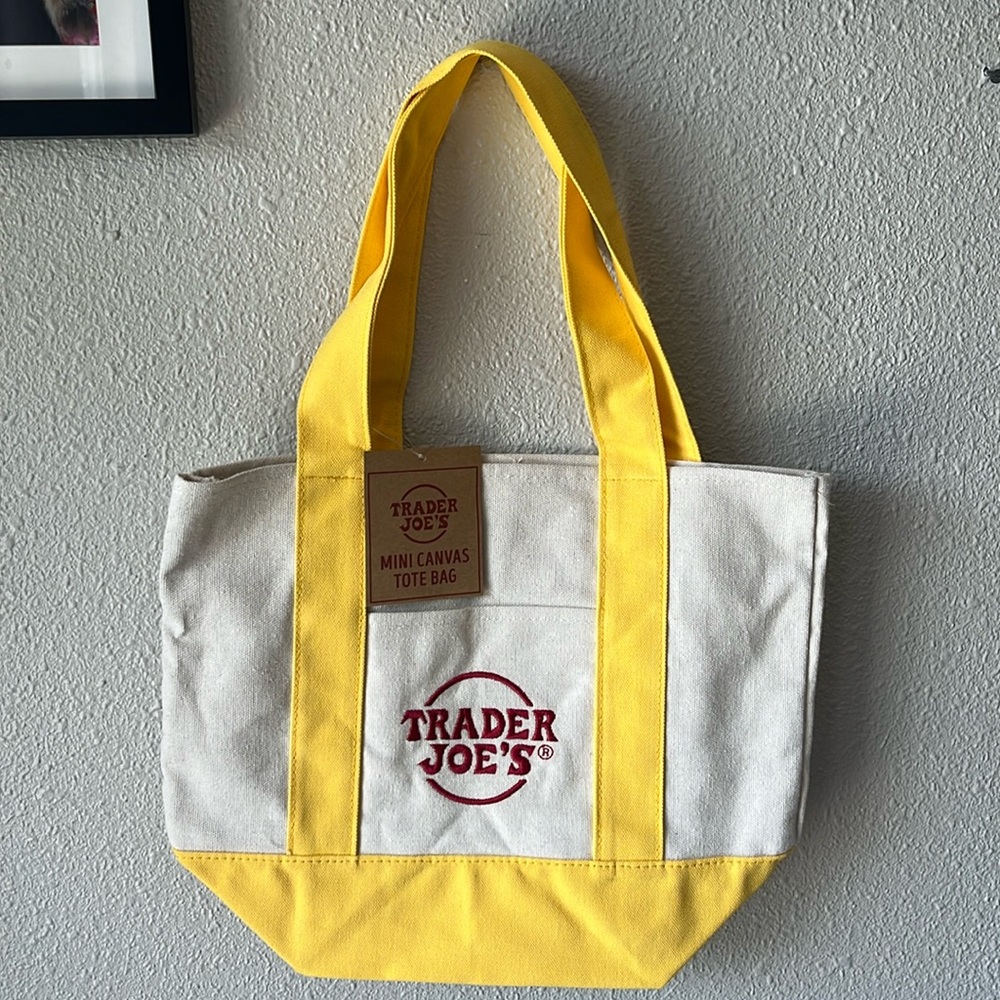 Mini Trader Joe's Tote Bag NWT Yellow